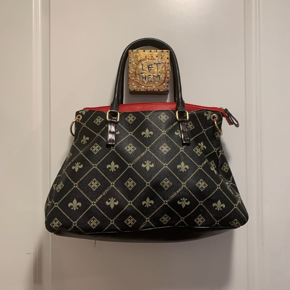 Black and Red Patterned Women's Bag